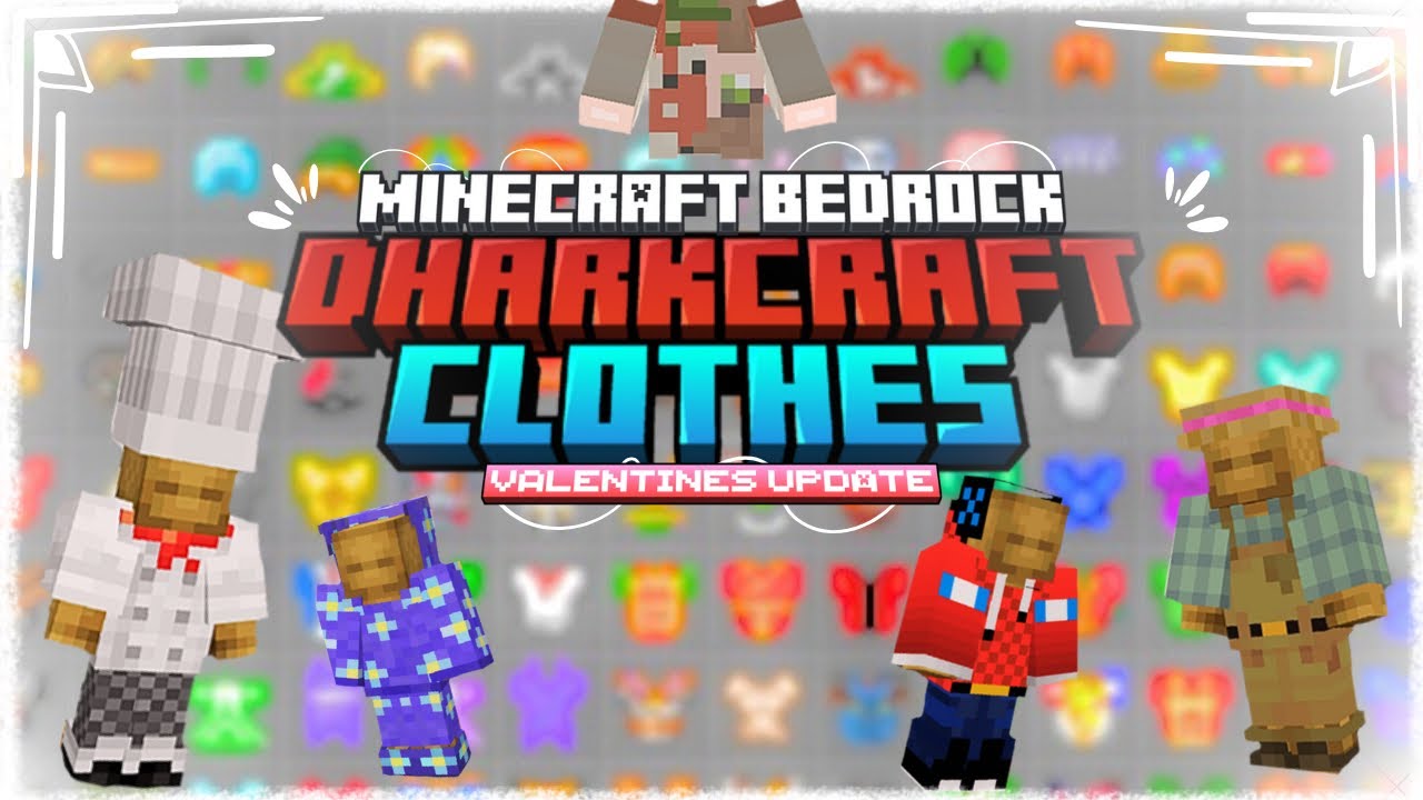 CRAFTABLE 400+ CLOTHES ADD-ON 1.21👖🧣 Minecraft BE/PE (VALENTINES UPDATE)˚ ༘♡ ⋆