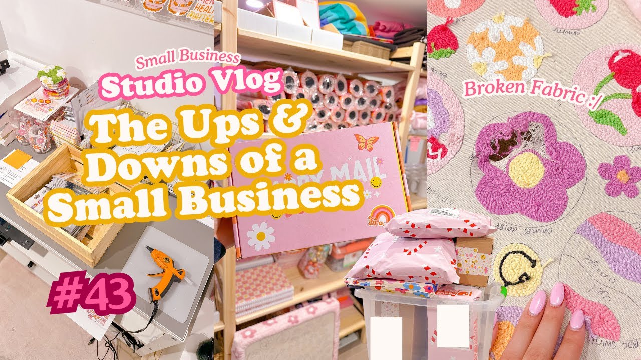 I ruined my punch needle frame & getting an exciting package💫 | Studio Vlog 43 | Small business vlog