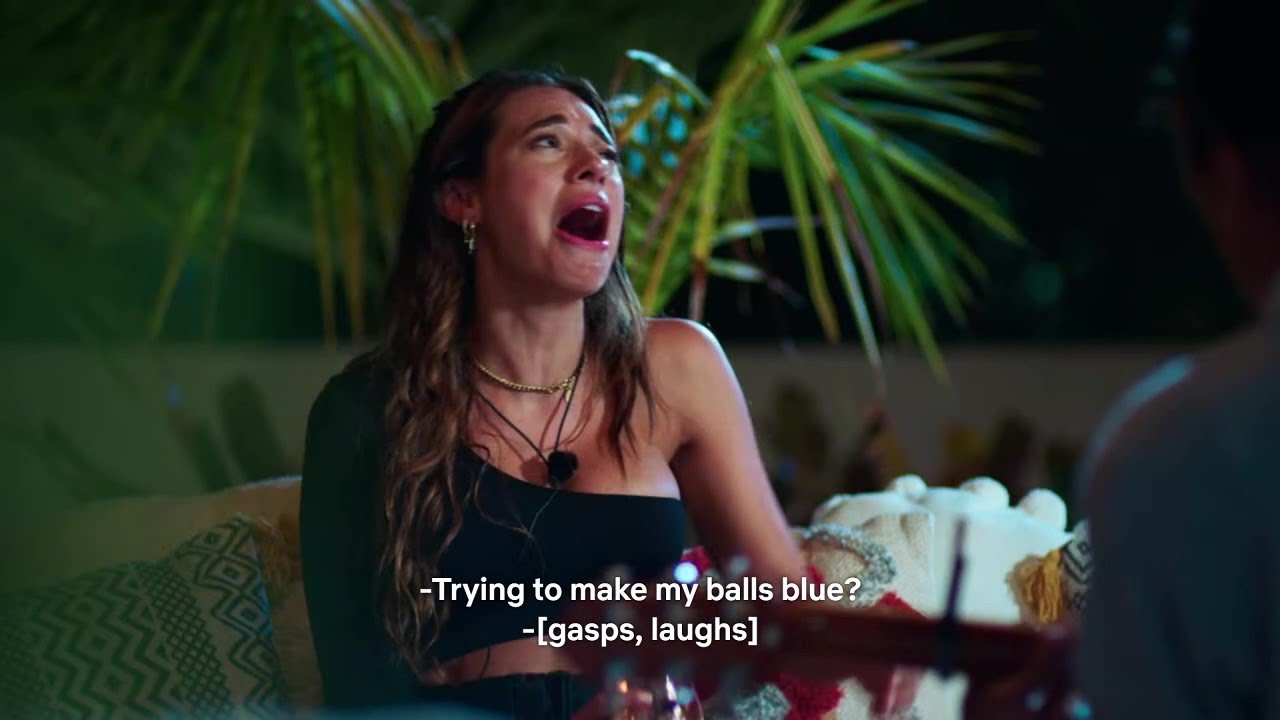 Patrick singing an off key love song to Georgia (Too Hot to Handle S03 E02)