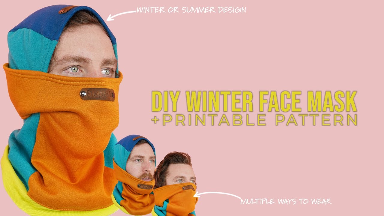 DIY Winter Face Mask + Printable PDF Sewing PATTERN (EASY SEWING PROJECT) (STEP BY STEP TUTORIAL)