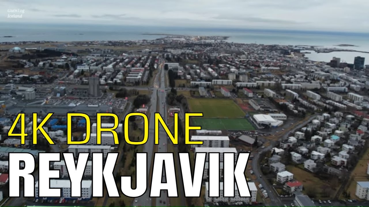 REYKJAVIK, ICELAND: Miklabraut Street and Skeifan 🇮🇸 4K Drone 60 fps. Dec. '21