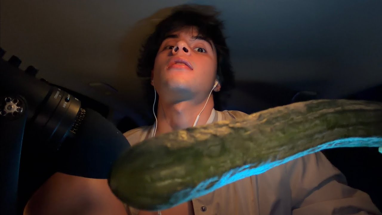 ASMR spit painting on your face with a cucumber
