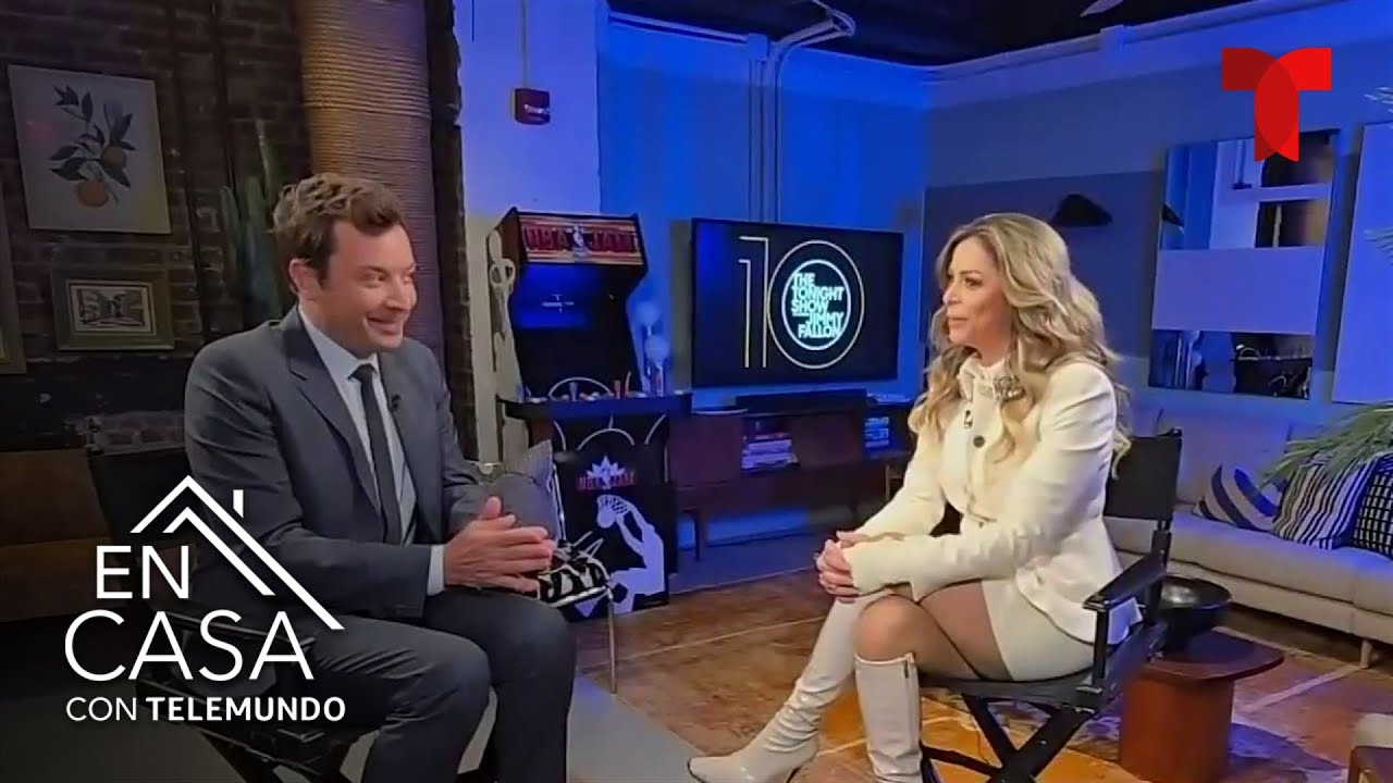 Lourdes Stephen le canta a Jimmy Fallon por sus 10 a&ntilde;os en The Tonight Show | En Casa Con Telemundo