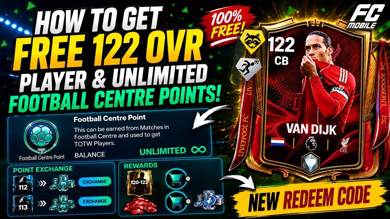 How to get unlimited football center points & 122 OVR Player | FC Mobile