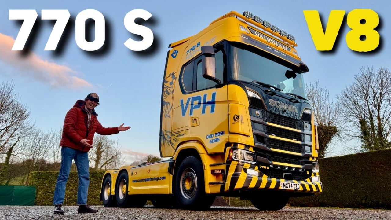 SCANIA 770 S V8 Custom Work & Exhaust Stacks - Safari Yellow 2026