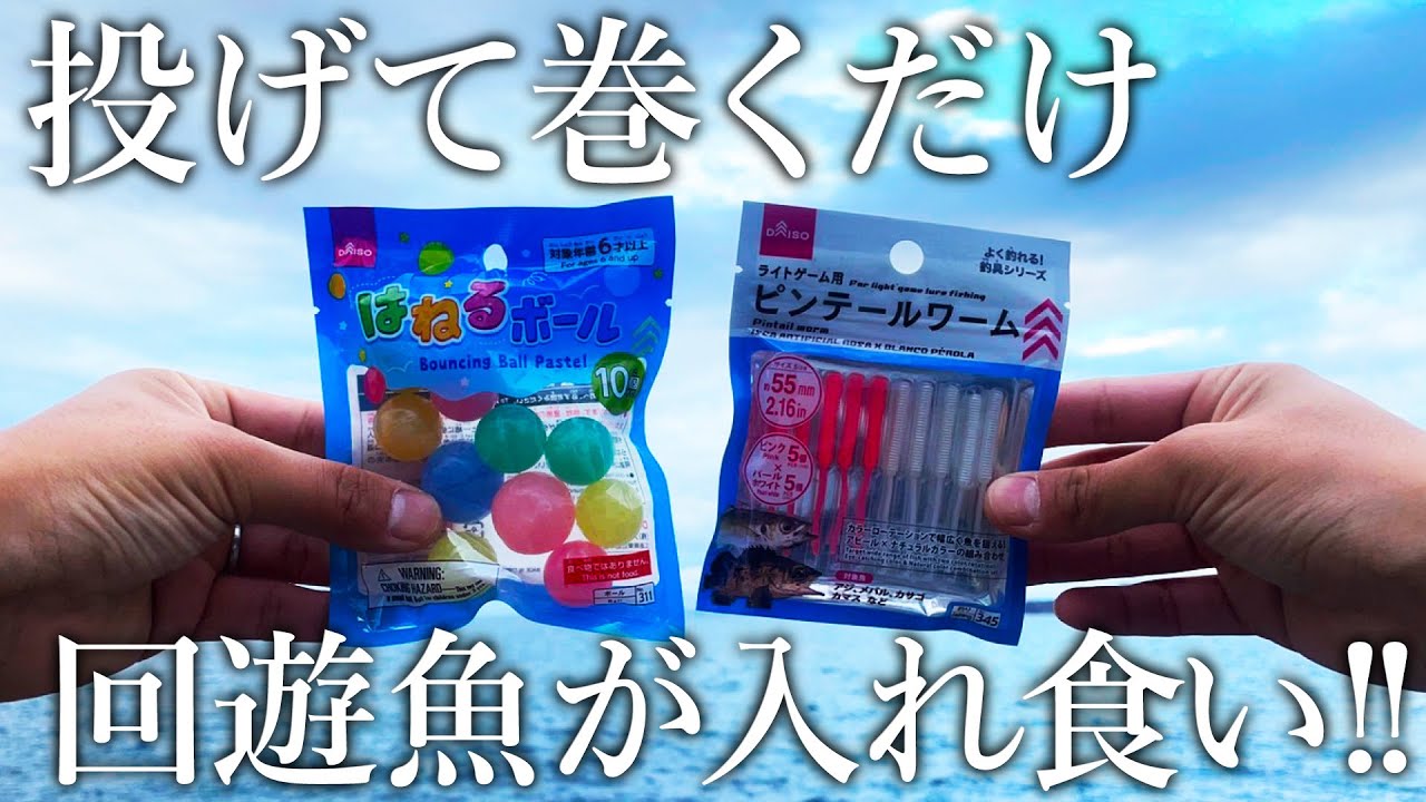 【投げて巻くだけ！】ダイソーのスーパーボールを使った遠投仕掛けで回遊魚が記録的な爆釣になりました
