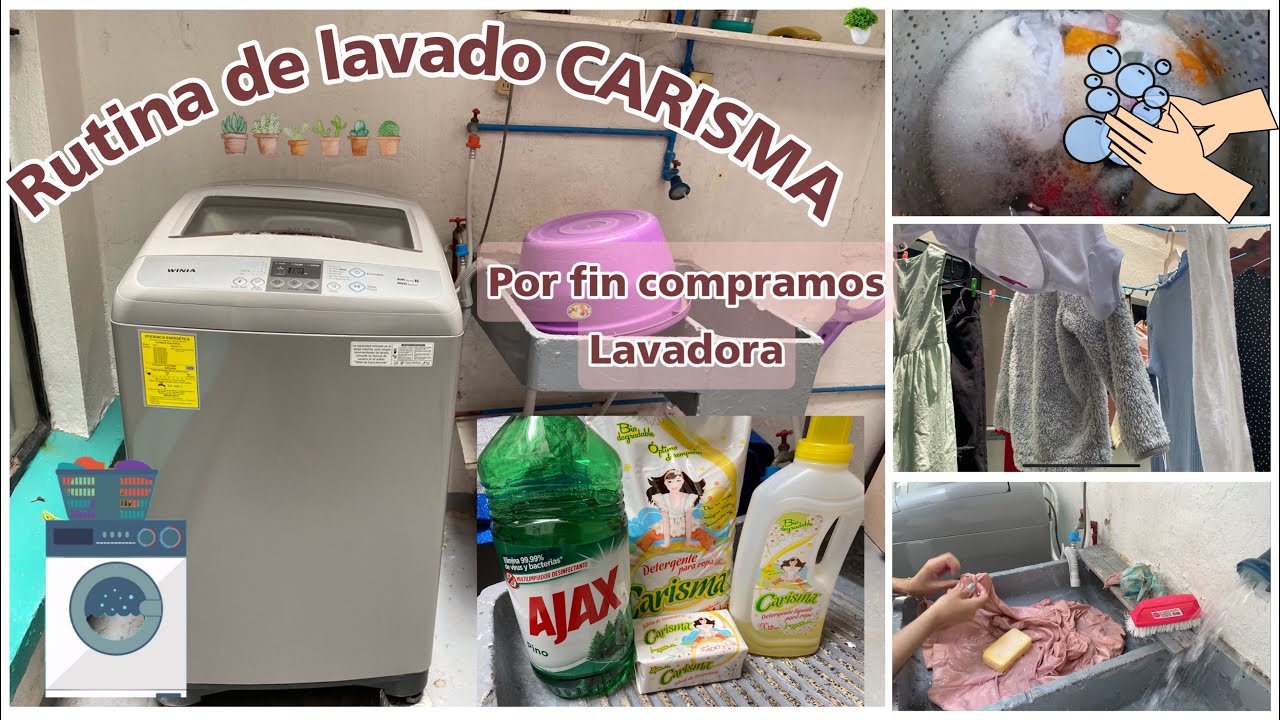 Por fin compramos lavadora ✨💫/ Rutina de lavado con productos CARISMA 🧼🪣👚