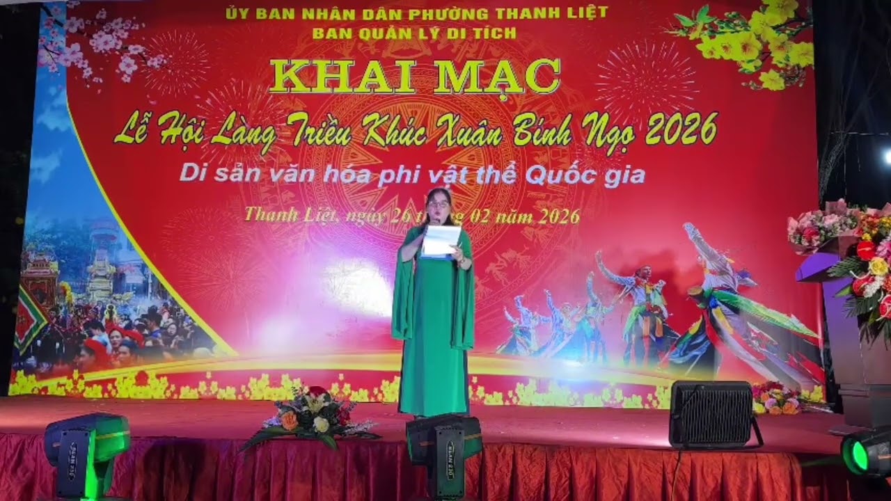 Chương trình văn nghệ chào mừng hội truyền thống đình làng Triều Khúc ngày 10 tháng giêng năm 2026