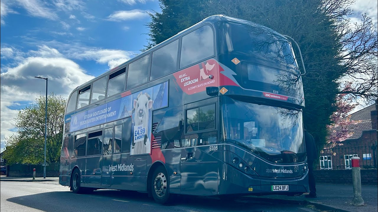 FRV: National Express West Midlands Bus Route 33 | Birmingham - Pheasey | E316 (LE24 BFJ)