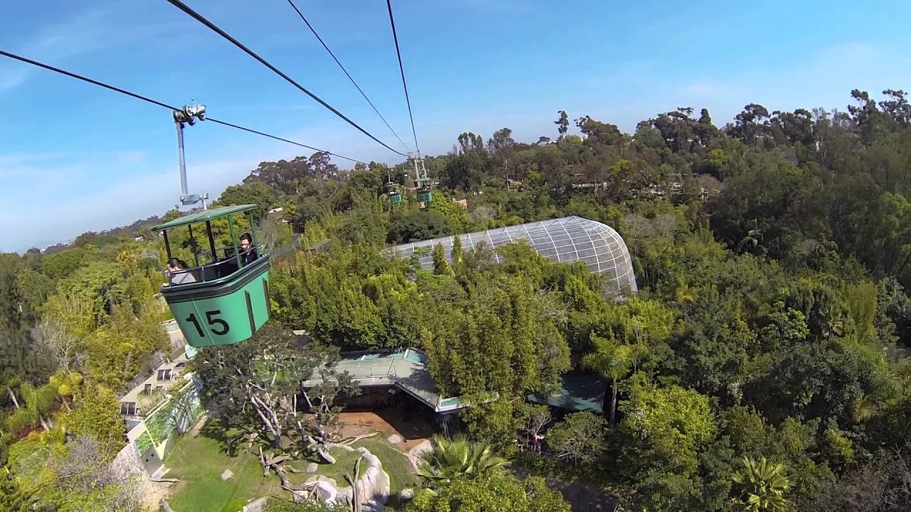 San Diego Zoo - Complete Cable Car Ride above Zoo - Seilbahn Fahrt über gesamten Zoo