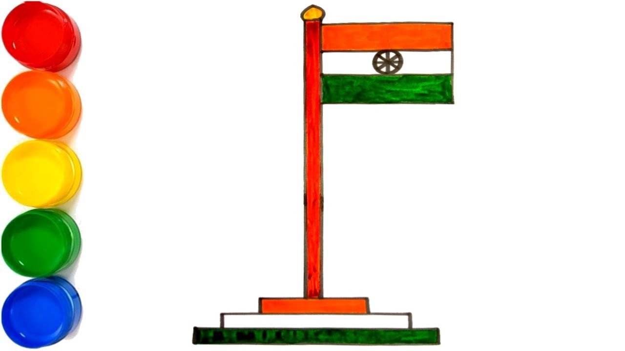 India Flag Drawing | National Flag Drawing | Indian Flag Drawing | Draw Smart