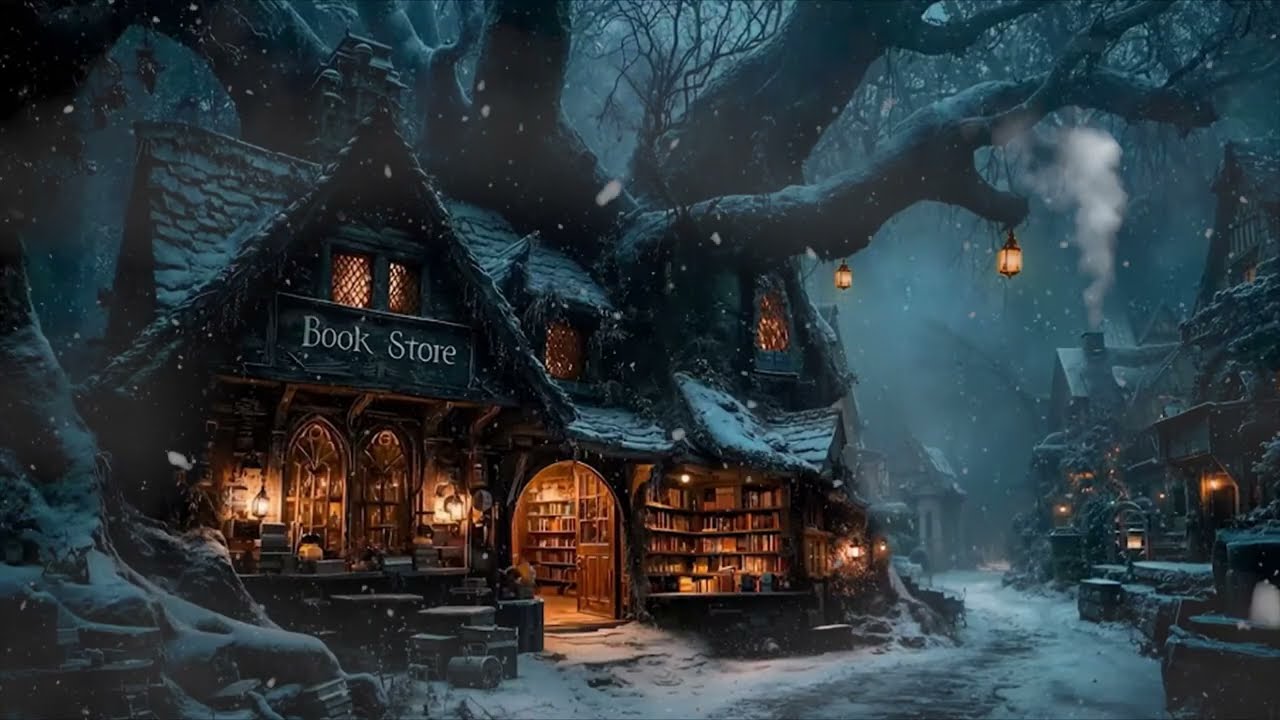 A Winter Bookstore of Thought and Silence | Dark Academia Ambience