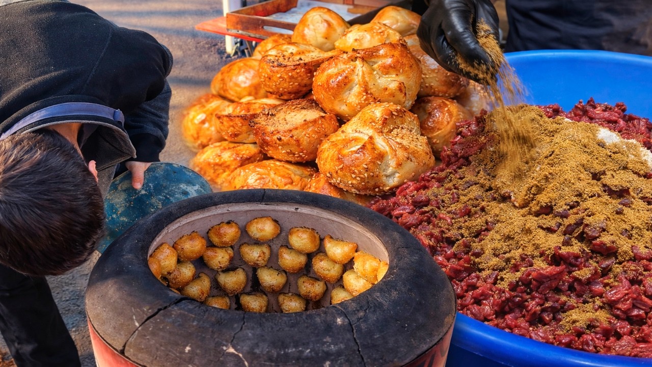 TANDOORI SAMOSA sold 1,000 per day | STREET FOOD | UZBEKISTAN | COOKING ASMR