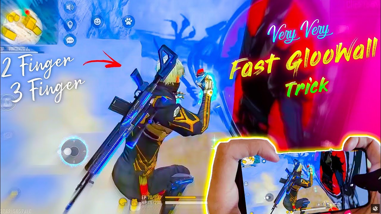 Free Fire Very Fast Gloo Wall Tricks | Sit Up Gloo Wall Trick | 360 Degree Gloo Wall Trick | handcam