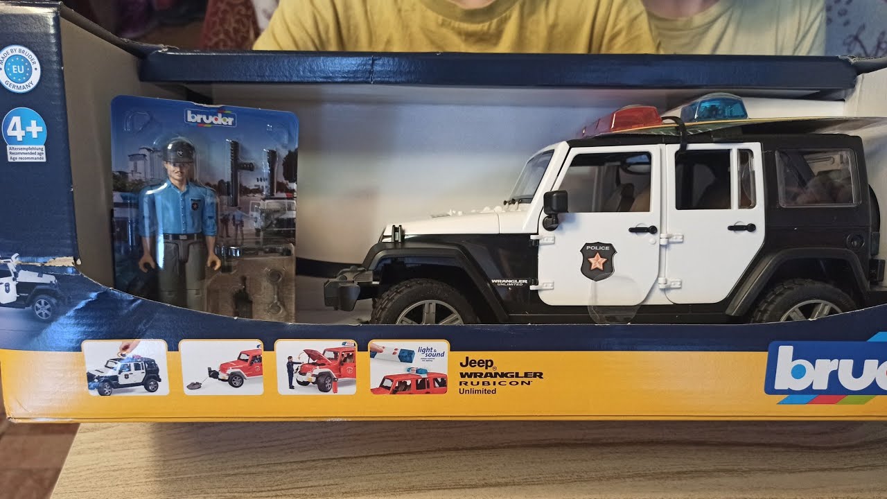 Обзор полицейского джипа Jeep. Машина bruder.