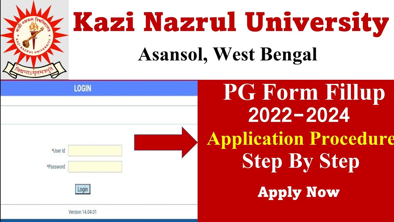 Kazi Nazrul University PG Form Fillup 2022-2023 // Step By Step Application Procedure