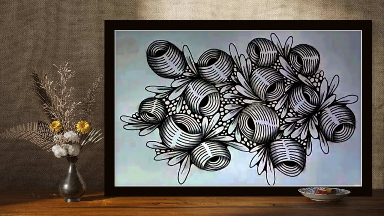 Pattern 368|How to draw floral pattern|zentangle art|doodle art|easy art|relaxing art|beginners art