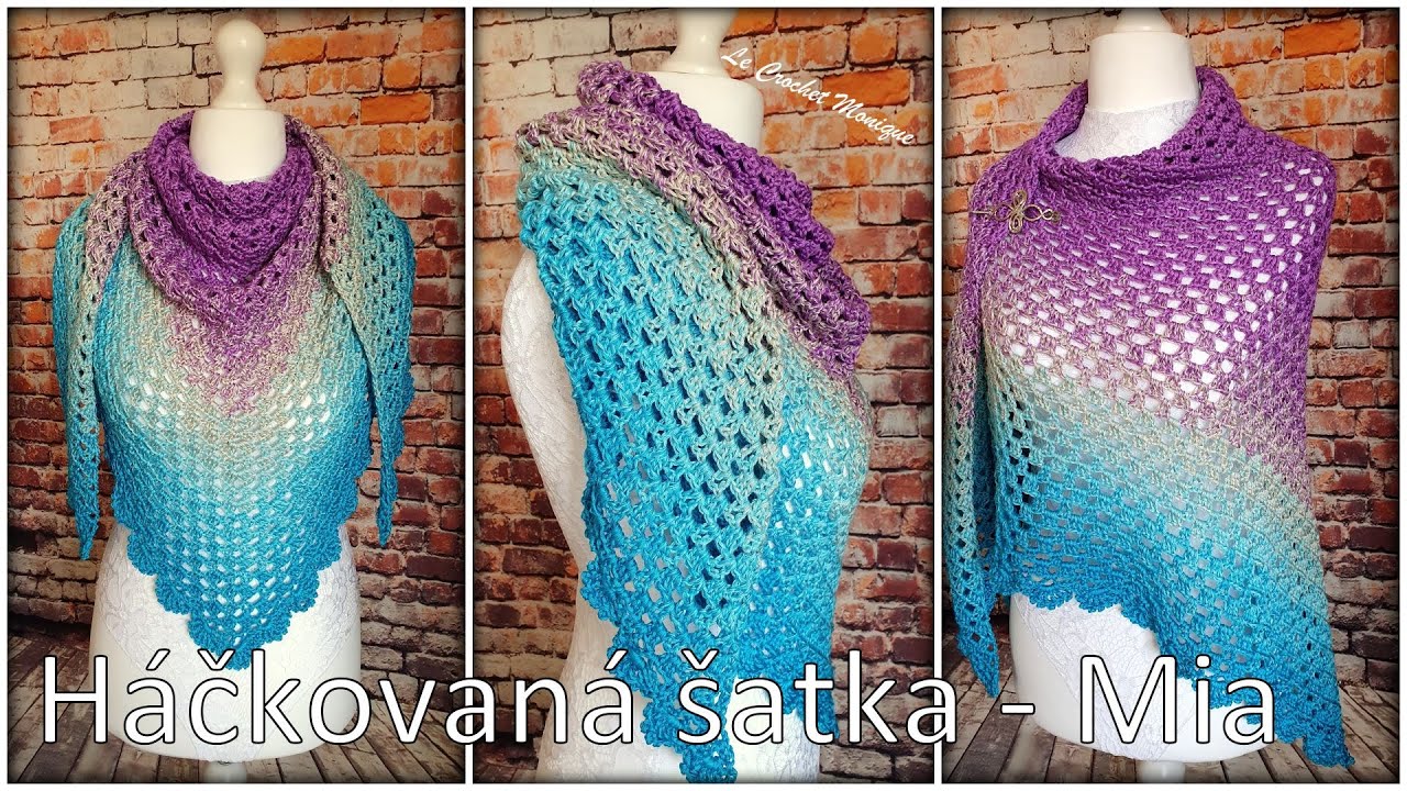 Jednoduchá háčkovaná šatka - Mia/Easy Crocheted Shawl - Mia (english subtitles)
