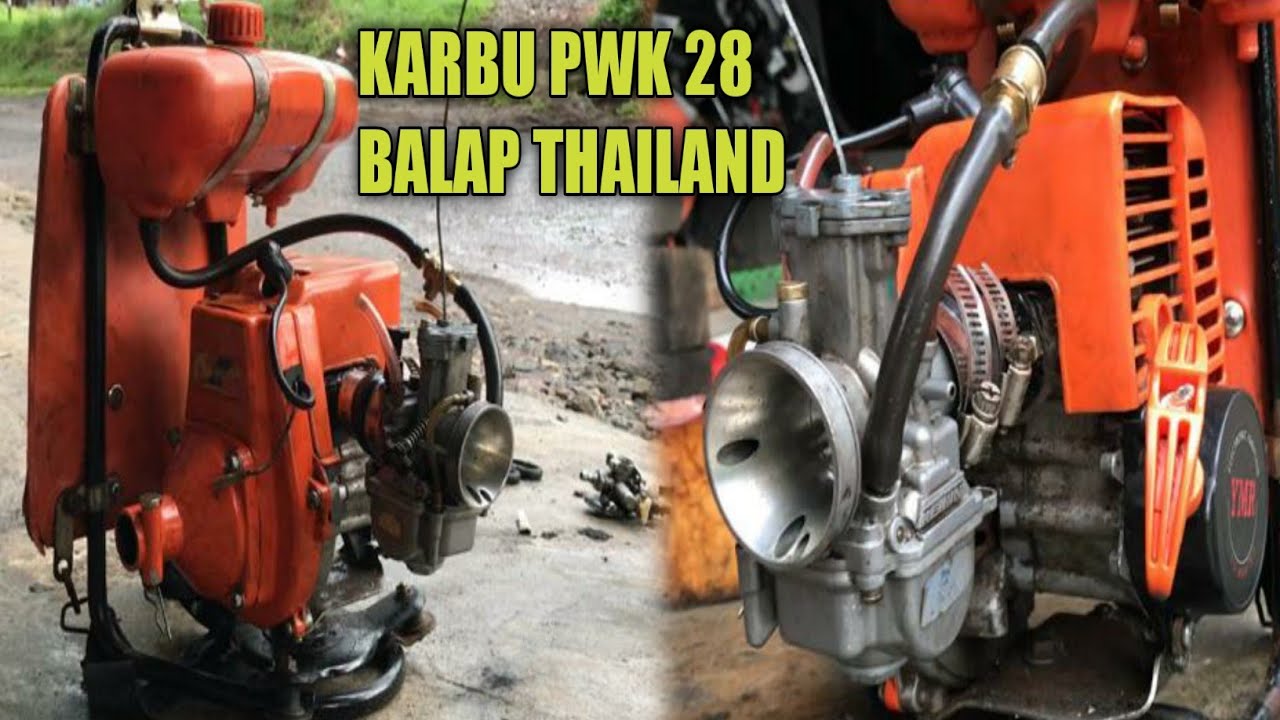 MESIN RUMPUT GANTI KARBU PWK 28 PERSIAPAN BALAP THAILAND 2 STROKE | EXSPERIMENT