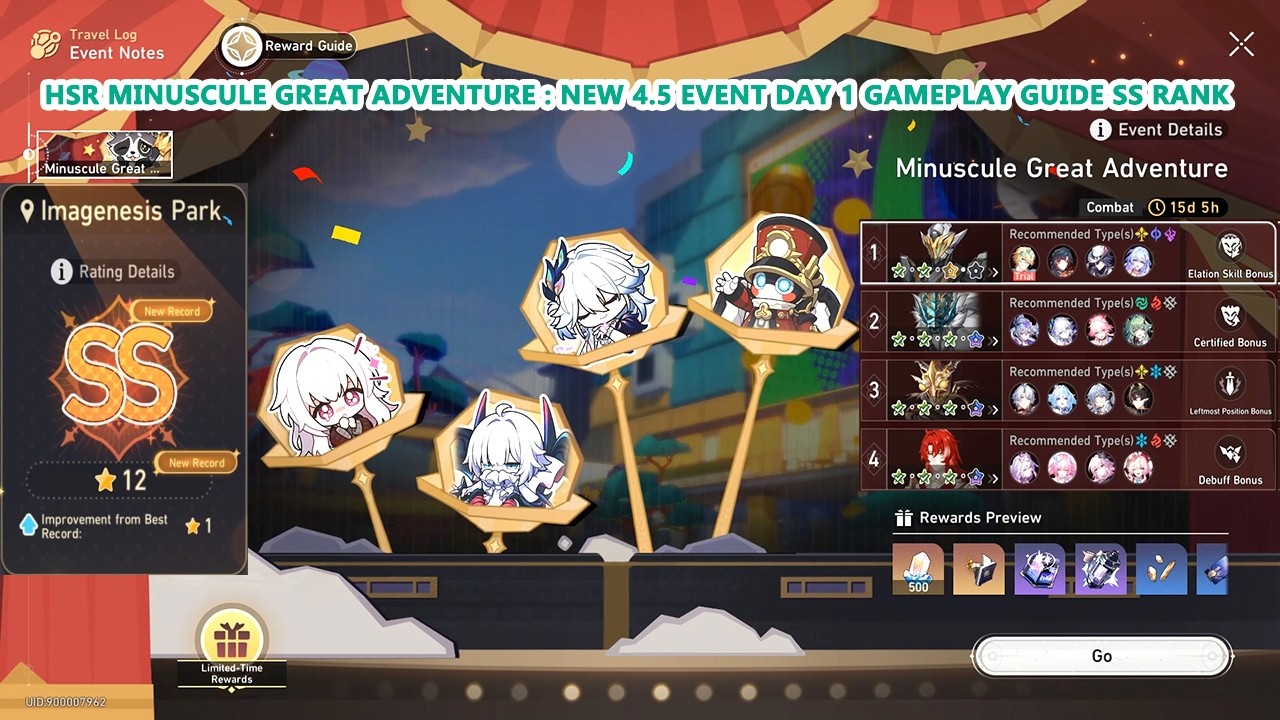 Honkai Star Rail Minuscule Great Adventure : New 4.5 Event Day 1 Gameplay Guide SS Rank