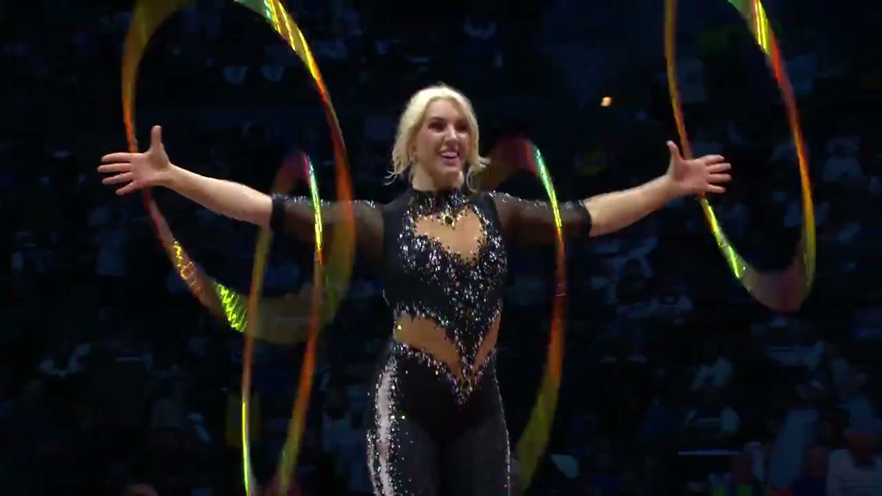 Grace Good at  Timberwolves NBA Playoffs with Fire Hoops