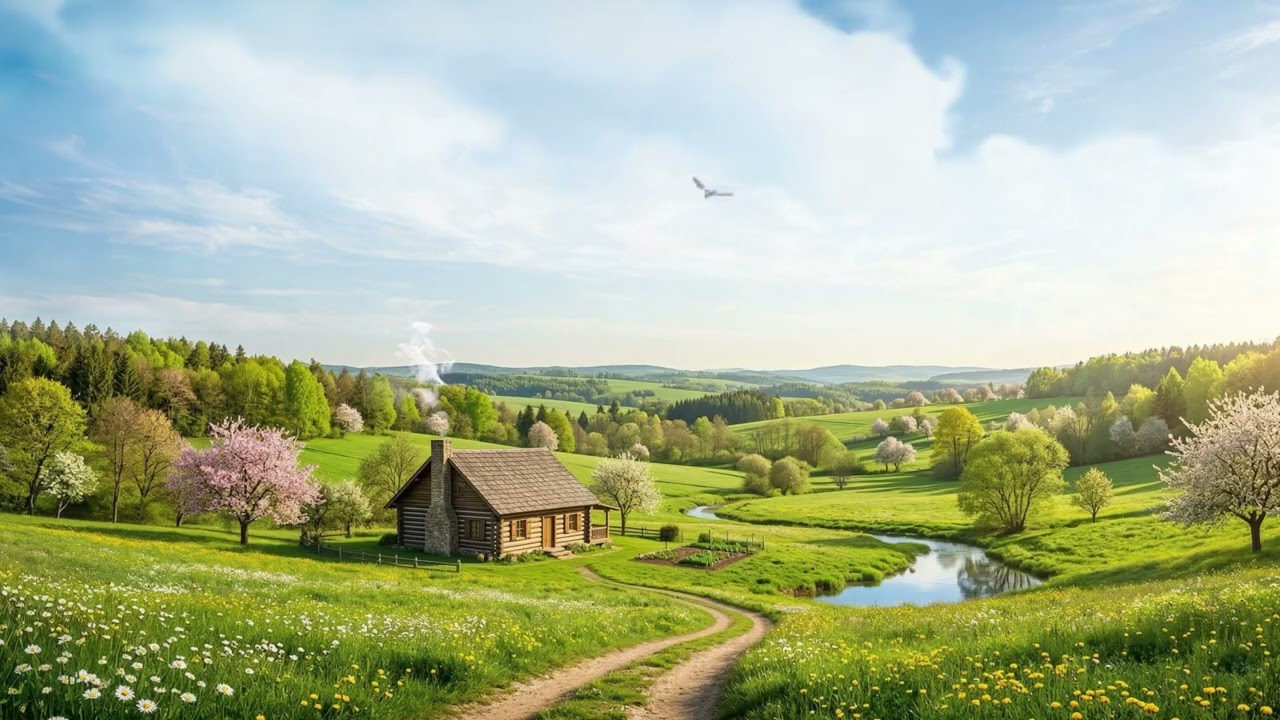 Spring Sunshine & Gentle Wind Melodies - Relaxing Morning Atmosphere for Sleep, Study, Work.
