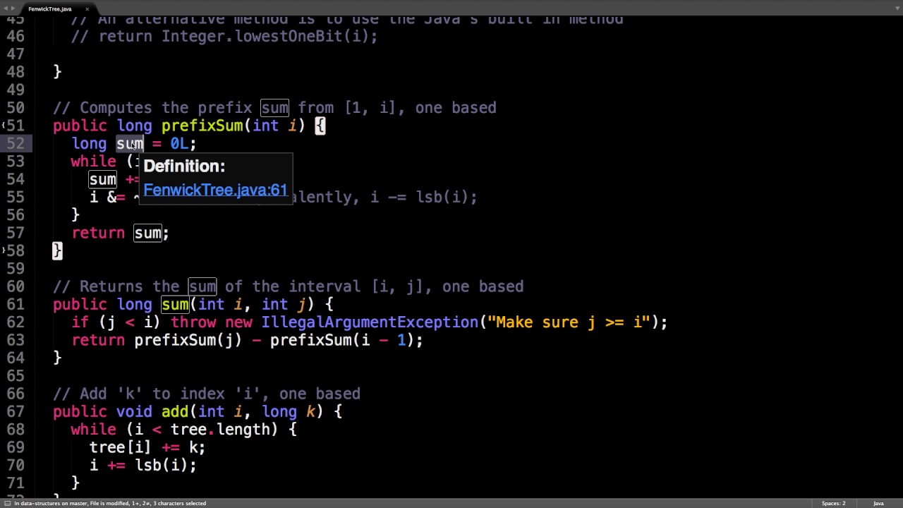 Fenwick tree source code