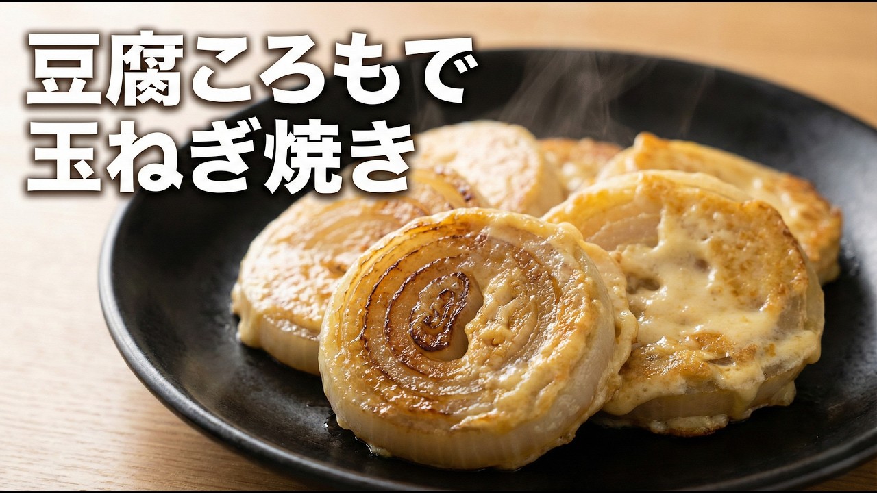 【ふわふわ玉ねぎ焼き】豆腐ころもでヘルシー｜節約・簡単レシピ
