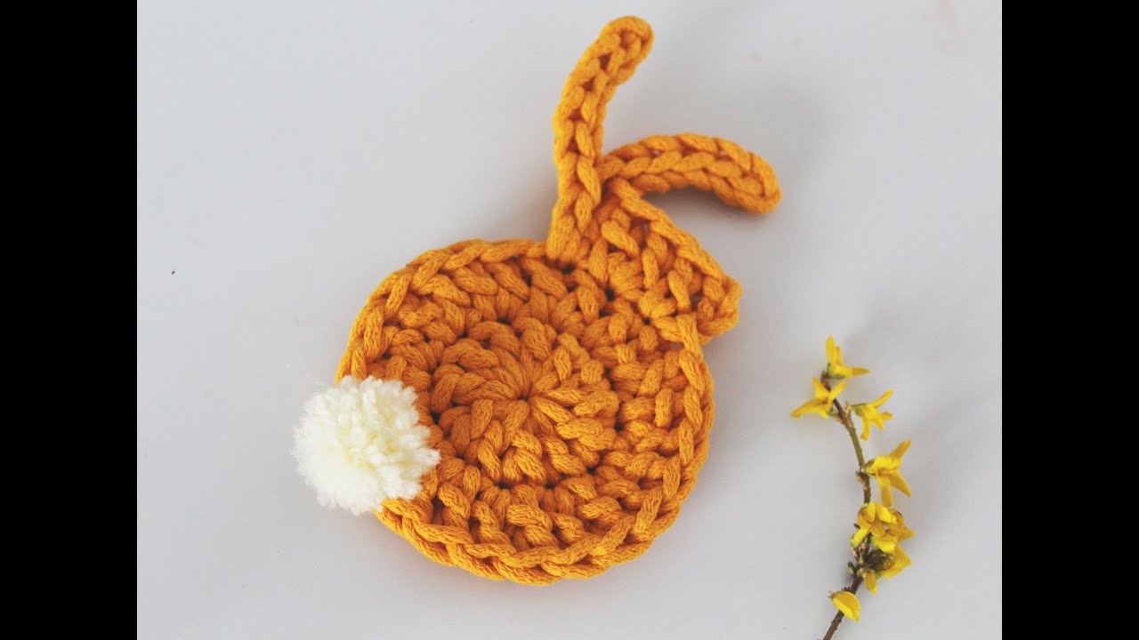 Podkładka zając na szydełku, crochet bunny coaster