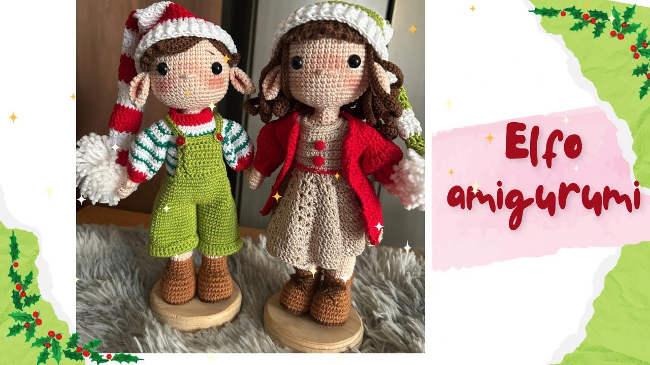 Duende amigurumi- mu&ntilde;eco amigurumi a crochet/ mu&ntilde;ecos navide&ntilde;o 