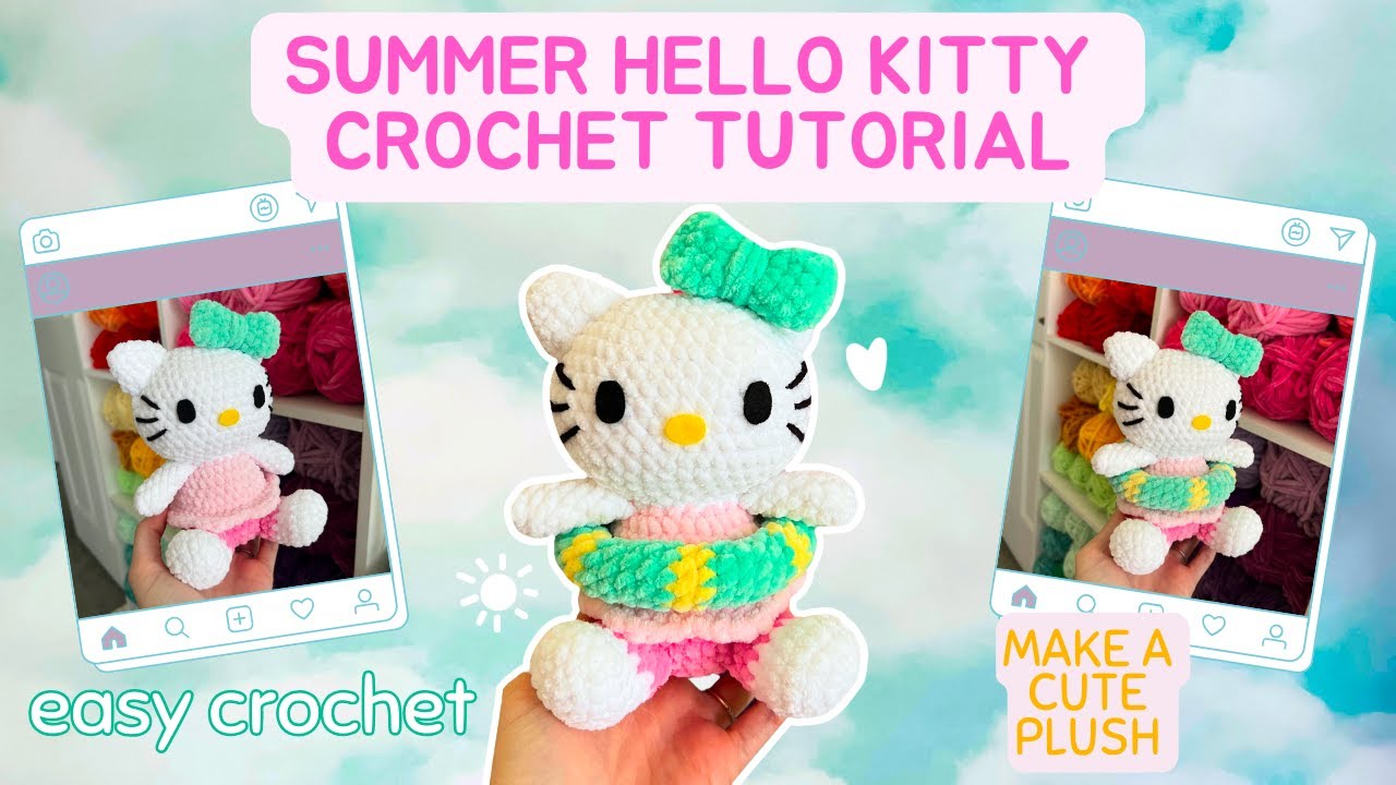 Easy Summer Hello Kitty Crochet Tutorial / Amigurumi Plush