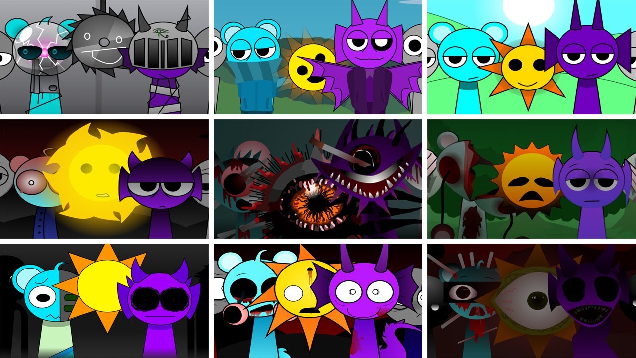 Incredibox - Sprunki but ONLY SKY and MR SUN and DURPLE in ALL Different Mods