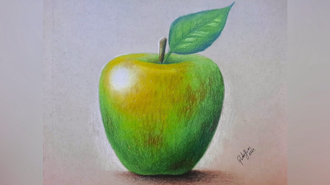 Cómo Dibujar una Manzana Realista con lapices de Colores