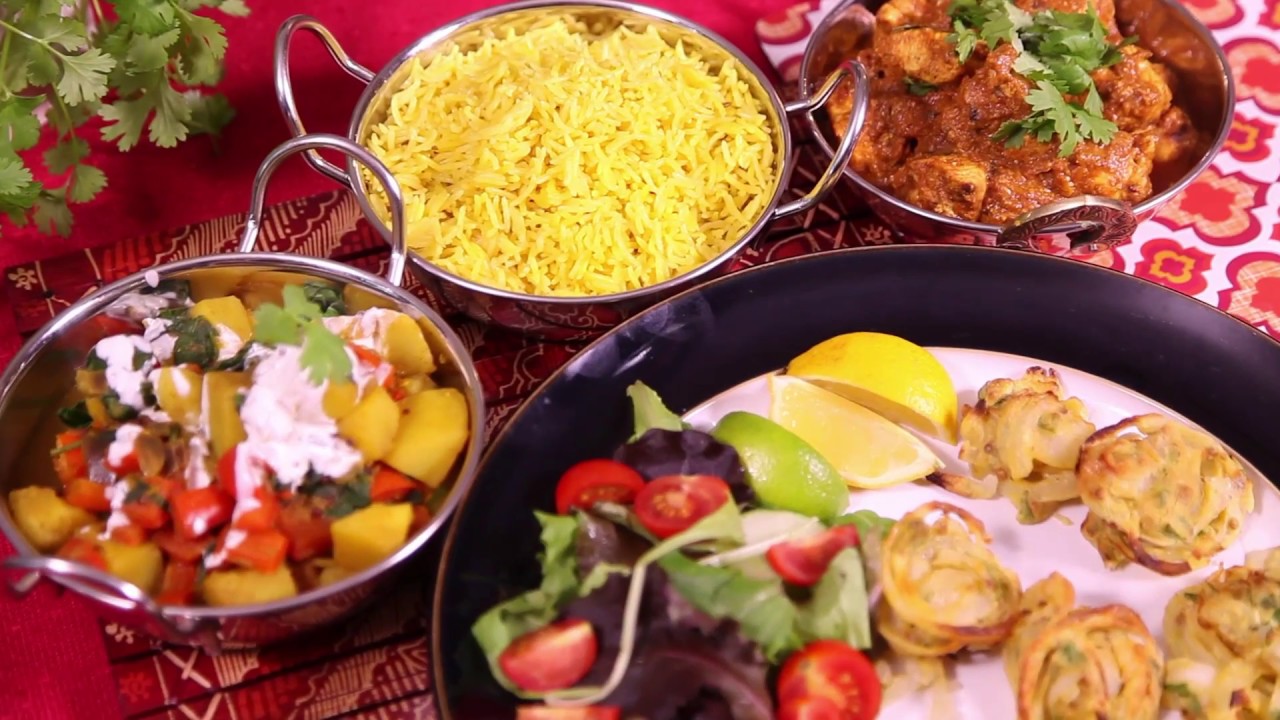 Slimming World onion bhaji, syn free saag aloo and syn free chicken tikka masala recipes