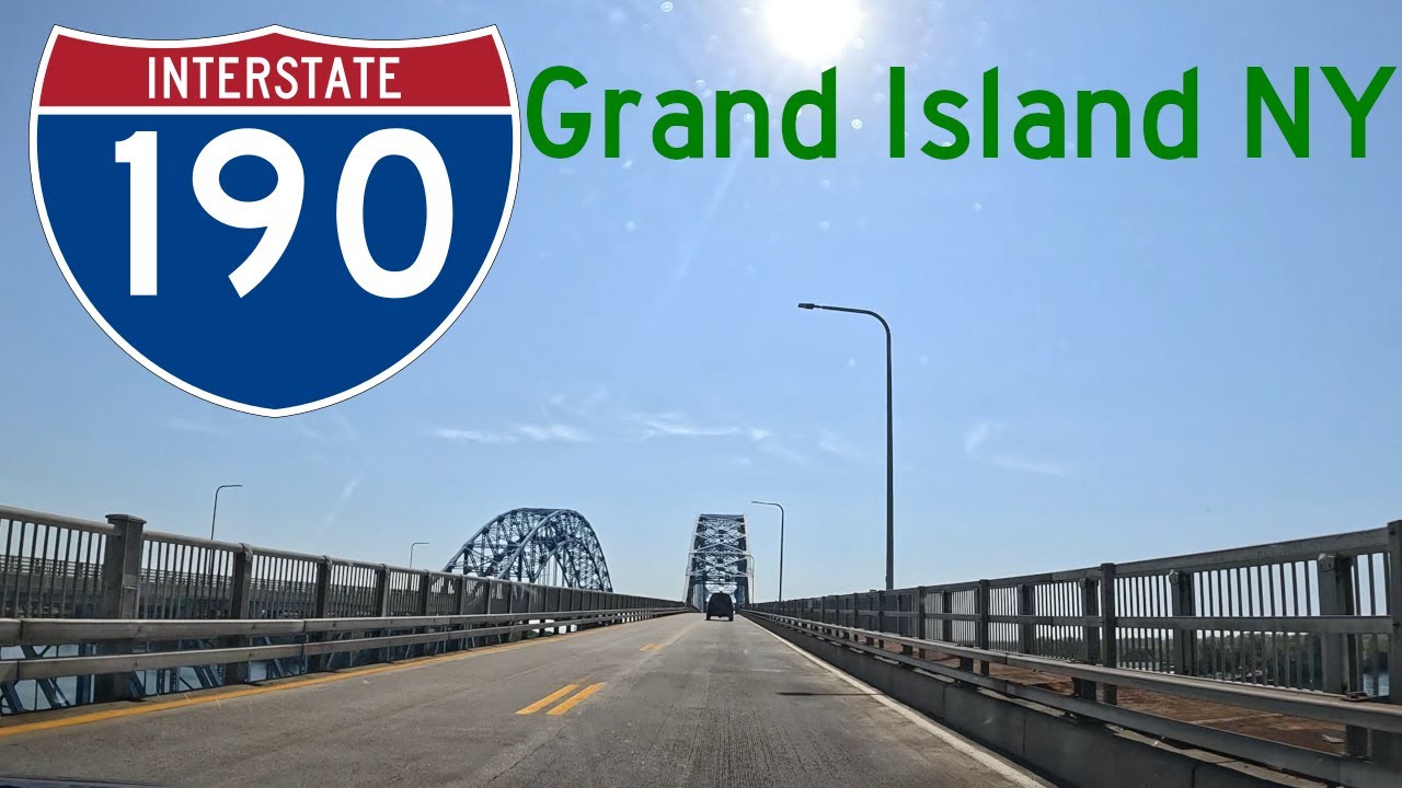 Interstate 190 Grand Island NY.  4K Dashcam POV ASMR Drive