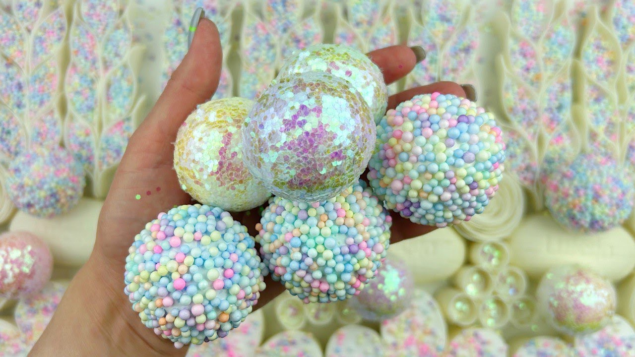 @AllaAsmr ASMR★Soap boxes with foam glitter & starch★4K★