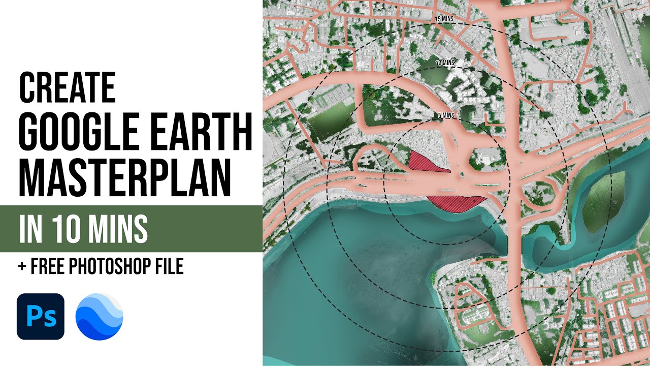 Архитектурный генеральный план с помощью Google Earth и Photoshop | БЫСТРО И ЛЕГКО | 2025