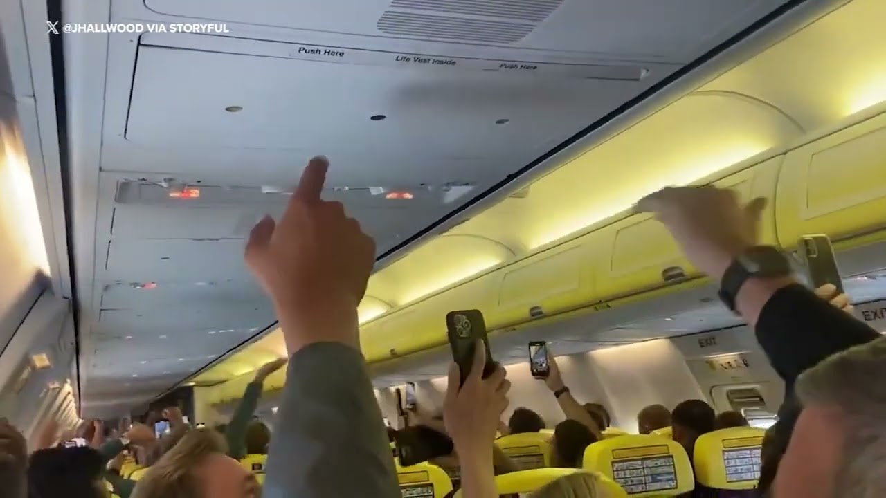 England Fans Sing 'Sweet Caroline' on Flight to Dortmund Ahead of Euros Semi
