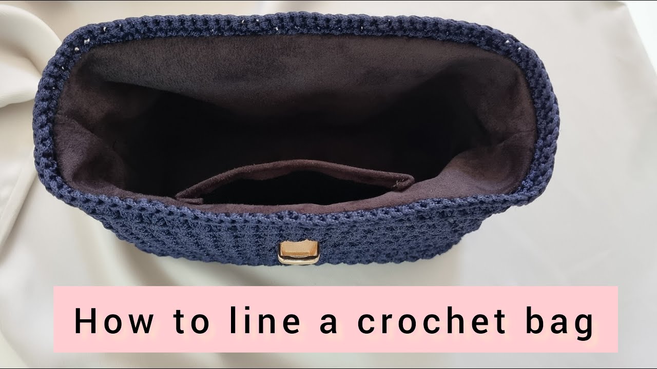 How to sew a lining in a crochet bag⭐️Sewing the lining for the  crochet bag