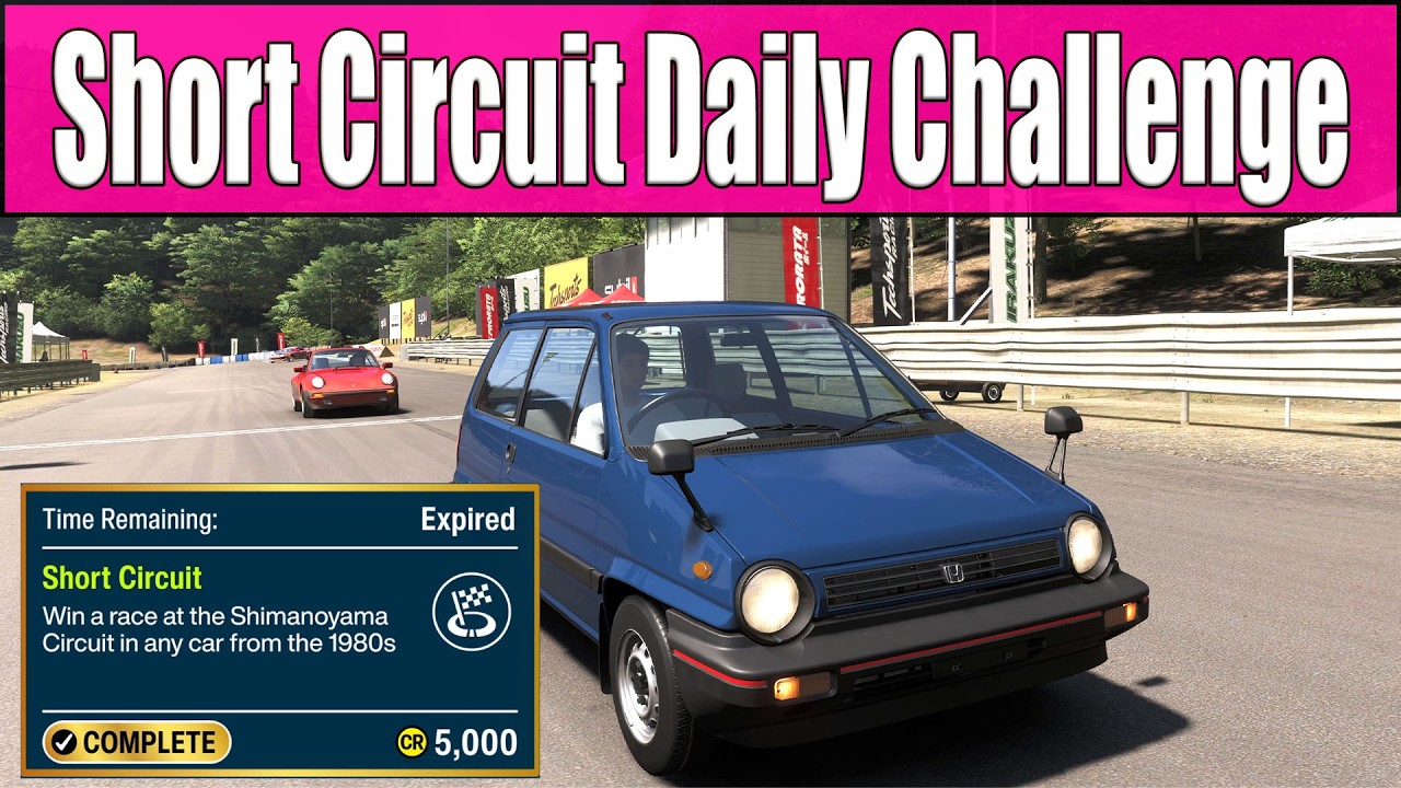 FH6 Short Circuit Daily Challenge Win a race at the Shimanoyama Circuit in any car from the 1980s