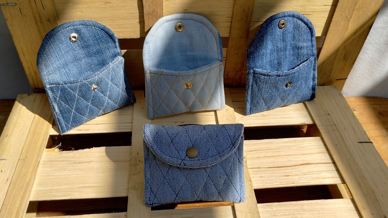 NO SUFRAS EN LA CUESTA DE  ENERO Y  VENDE MONEDERO/MONEDEROS SE JEANS RECICLADOS/COSTURA FACIL