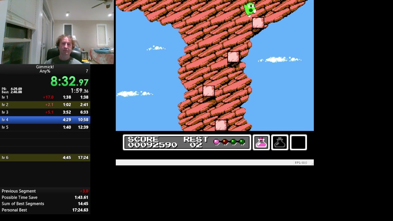 Gimmick NES speedrun personal best -  
