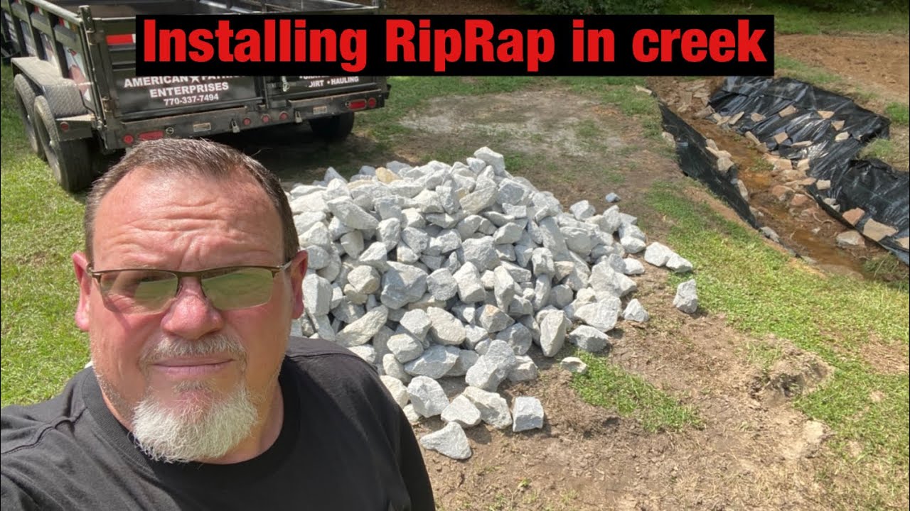 Installing 6”-9” Rip Rap in Creek