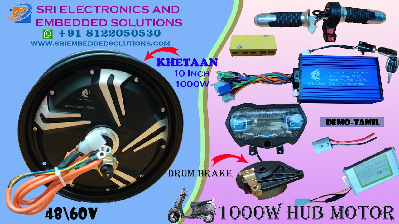 Scooty Activa-petrol to Electric conversion kit-Hybrid-48/60v 1000w Hub Motor - Full Demo -Tamil