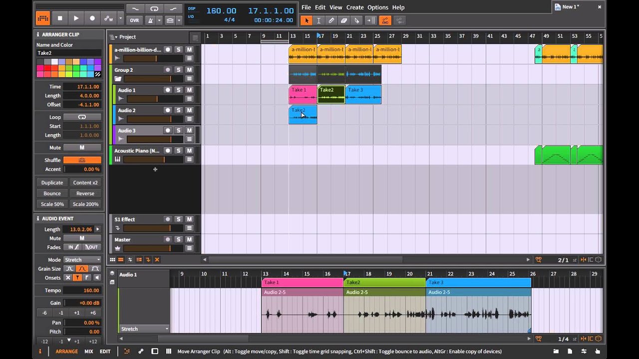 Bitwig Studio - Multi Take Recordings