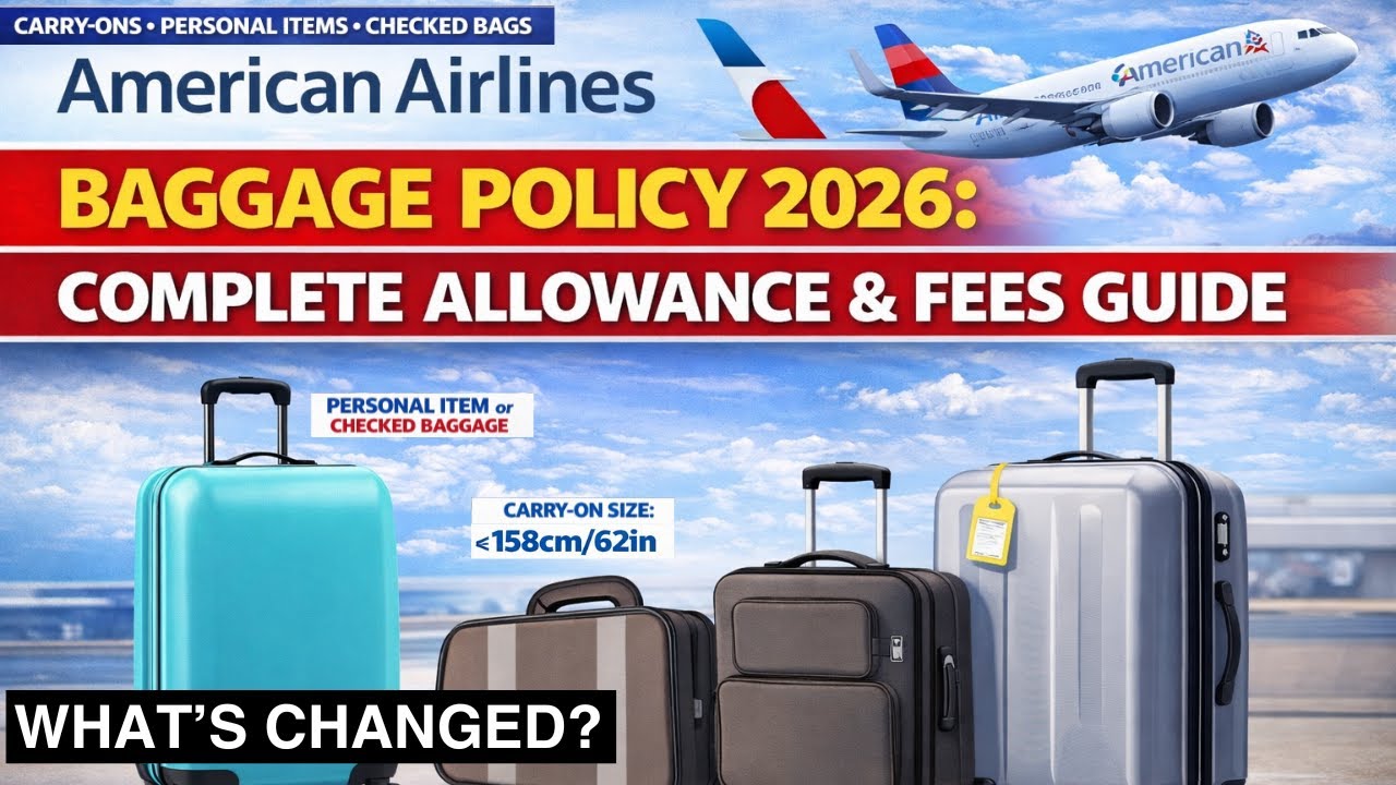 ✈️Правила провоза багажа American Airlines на 2026 год: сборы, размеры и нормы!