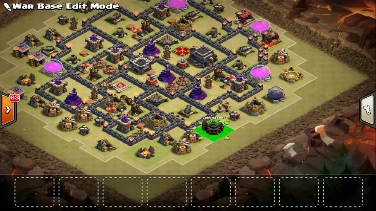 Coc Th9 Best war base: Town hall 9 Anti 2 star - Clash Of Clans Coc 2016