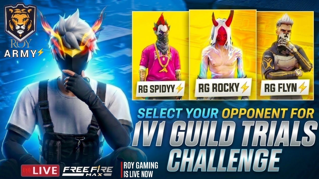 ROY GAMING TELUGU  IS LIVE⚡ SELECT UR OPPONENT 👊 FOR 1 V 1  GUILD TRAILS 😜CHALLANGE #ROYGAMINGTELUGU