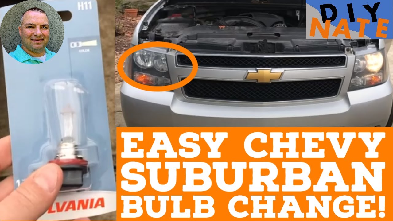 Chevy Suburban 2013 Headlight (Low Beam) Bulb Change 💡 Quick Replacement from Front! - by DIYNate