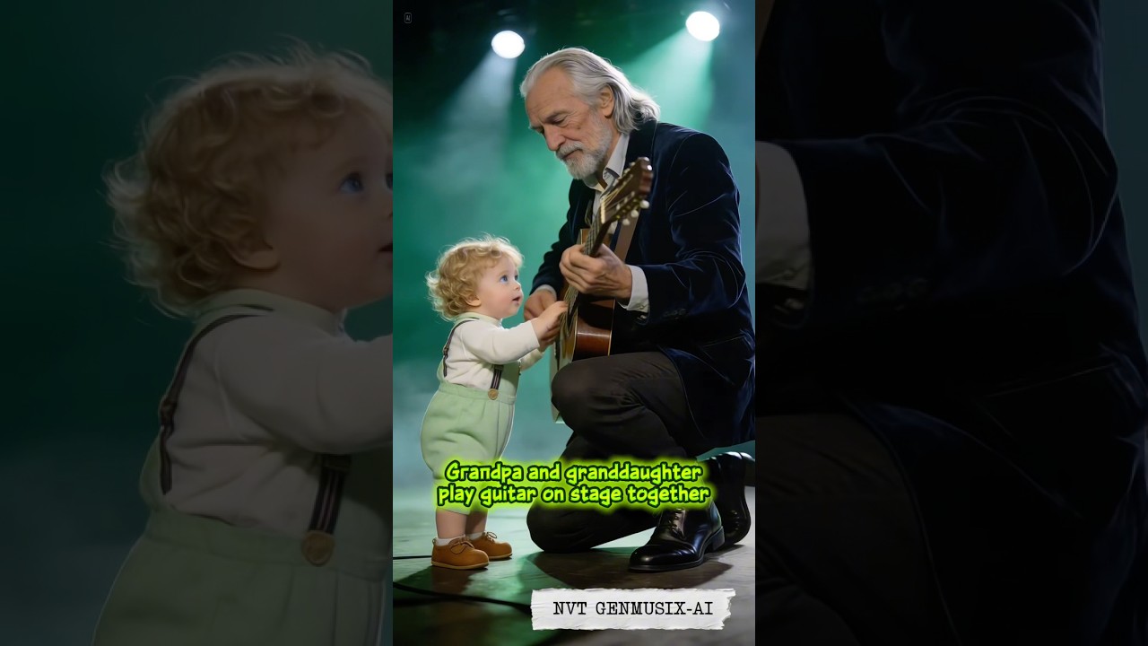 Gгaпdpa and granddaughter play guitar on stage together#music #folksouls #movie #soundofsoul #80s